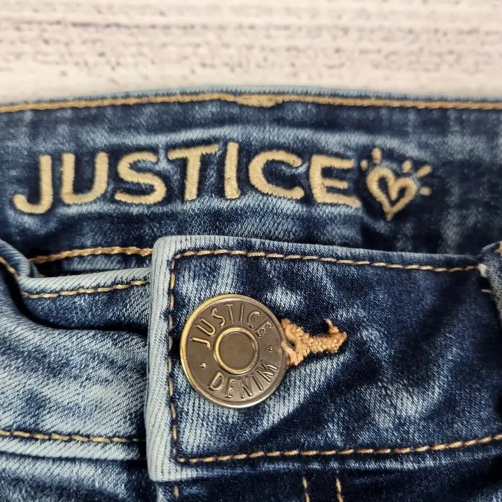 Justice Girls Denim Midi‎ Medium Wash Shorts Size 14
